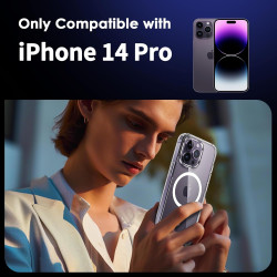 Coque Magnétique pour iPhone 14 Pro avec 2 Verres Trempés et 2 Caméra Protecteur, Compatible avec MagSafe, Étui Aimantée Anticho