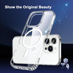 Coque Magnétique pour iPhone 14 Pro Max avec 2 Verres Trempés et 2 Caméra Protecteur, Compatible avec MagSafe, Étui Aimantée Ant