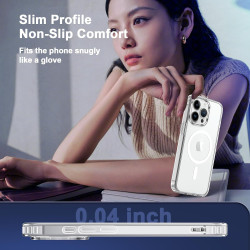 Coque Magnétique pour iPhone 14 Pro Max avec 2 Verres Trempés et 2 Caméra Protecteur, Compatible avec MagSafe, Étui Aimantée Ant