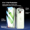 Coque Magnétique pour iPhone 15 Plus avec 2 Verres Trempés et 2 Caméra Protecteur, Compatible avec Mag Safe, Étui Aimantée Antic