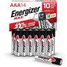 Energizer Max Piles AAA (Lot de 14) - Micro LR03 Alcaline 1,5 V - Énergie Longue durée - Idéales pour Les appareils du Quotidien