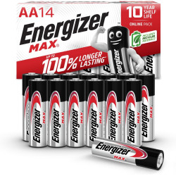 Energizer Max Piles AA (Lot de 14) - Mignon LR6 Alcaline 1,5 V - Énergie Longue durée - Idéales pour Les appareils du Quotidien 