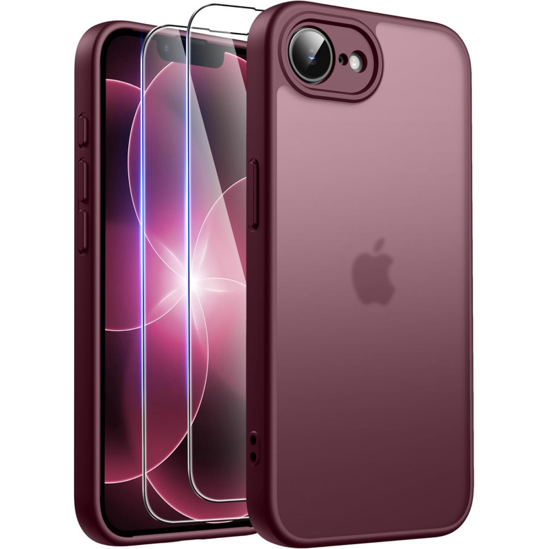 FLLAO Coque pour iPhone 17e /iPhone 16e avec 2 Pièces de Verre Trempé, Protection Complète de l'appareil Photo,Antichoc Antirayu