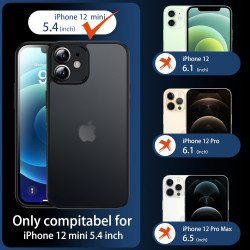 FLLAO Coque Compatible avec iPhone 12 Mini et 2 Pièces Verre Trempé, Protection Antichoc Qualité Militaire, Anti-Jaunissement ét