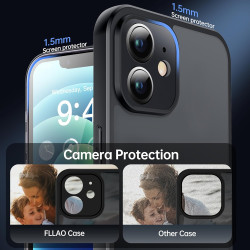 FLLAO Coque Compatible avec iPhone 12 Mini et 2 Pièces Verre Trempé, Protection Antichoc Qualité Militaire, Anti-Jaunissement ét