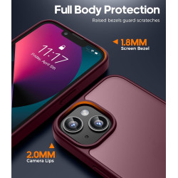 FLLAO Coque pour iPhone 13/iPhone 14 6,1 Pouces, avec 2 Pièces de Verre Trempé, Militaire Étui Antichoc Antirayures, Housse de T