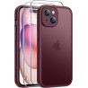 FLLAO Coque pour iPhone 15 avec 2 Pièces de Verre Trempé, Militaire Étui de Mince Bumper Housse, Silicone en Gel TPU Souple Comp