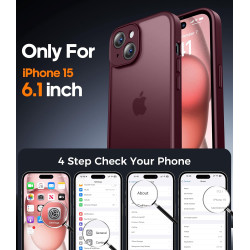 FLLAO Coque pour iPhone 15 avec 2 Pièces de Verre Trempé, Militaire Étui de Mince Bumper Housse, Silicone en Gel TPU Souple Comp