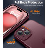 FLLAO Coque pour iPhone 15 avec 2 Pièces de Verre Trempé, Militaire Étui de Mince Bumper Housse, Silicone en Gel TPU Souple Comp