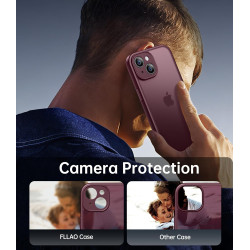 FLLAO Coque pour iPhone 15 avec 2 Pièces de Verre Trempé, Militaire Étui de Mince Bumper Housse, Silicone en Gel TPU Souple Comp