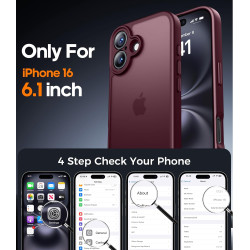 FLLAO Coque pour iPhone 16 avec 2 Pièces de Verre Trempé, Militaire Étui de Mince Bumper Housse, Silicone en Gel TPU Souple Comp