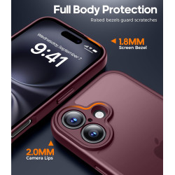 FLLAO Coque pour iPhone 16 avec 2 Pièces de Verre Trempé, Militaire Étui de Mince Bumper Housse, Silicone en Gel TPU Souple Comp