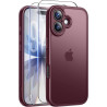 FLLAO Coque pour iPhone 17 avec 2 Pièces de Verre Trempé, Militaire Étui de Mince Bumper Housse, Silicone en Gel TPU Souple Comp