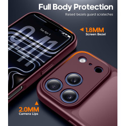 FLLAO Coque pour iPhone 17 Pro avec 2 Pièces de Verre Trempé, Militaire Étui de Mince Bumper Housse, Silicone en Gel TPU Souple 