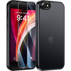 FLLAO Coque Compatible avec iPhone SE 2022/2020, iPhone 8/7 et 2 Verres Trempés, Protection Antichoc Qualité Militaire, Anti-Jau