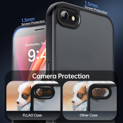 FLLAO Coque Compatible avec iPhone SE 2022/2020, iPhone 8/7 et 2 Verres Trempés, Protection Antichoc Qualité Militaire, Anti-Jau