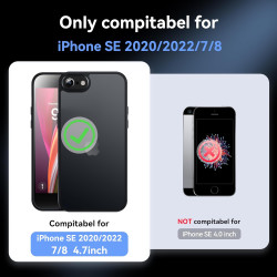 FLLAO Coque Compatible avec iPhone SE 2022/2020, iPhone 8/7 et 2 Verres Trempés, Protection Antichoc Qualité Militaire, Anti-Jau