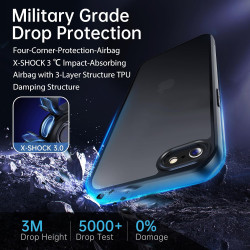 FLLAO Coque Compatible avec iPhone SE 2022/2020, iPhone 8/7 et 2 Verres Trempés, Protection Antichoc Qualité Militaire, Anti-Jau