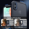 FLLAO Coque Compatible avec iPhone X/XS et 2 Pièces Verre Trempé, Protection Antichoc Qualité Militaire, Anti-Jaunissement étui 