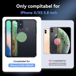 FLLAO Coque Compatible avec iPhone X/XS et 2 Pièces Verre Trempé, Protection Antichoc Qualité Militaire, Anti-Jaunissement étui 