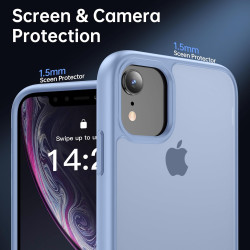 FLLAO Mat Coque Compatible avec iPhone XR et 2 Pièces Protection Verre Trempé,Protection Antichoc Qualité Militaire,Anti-Jauniss