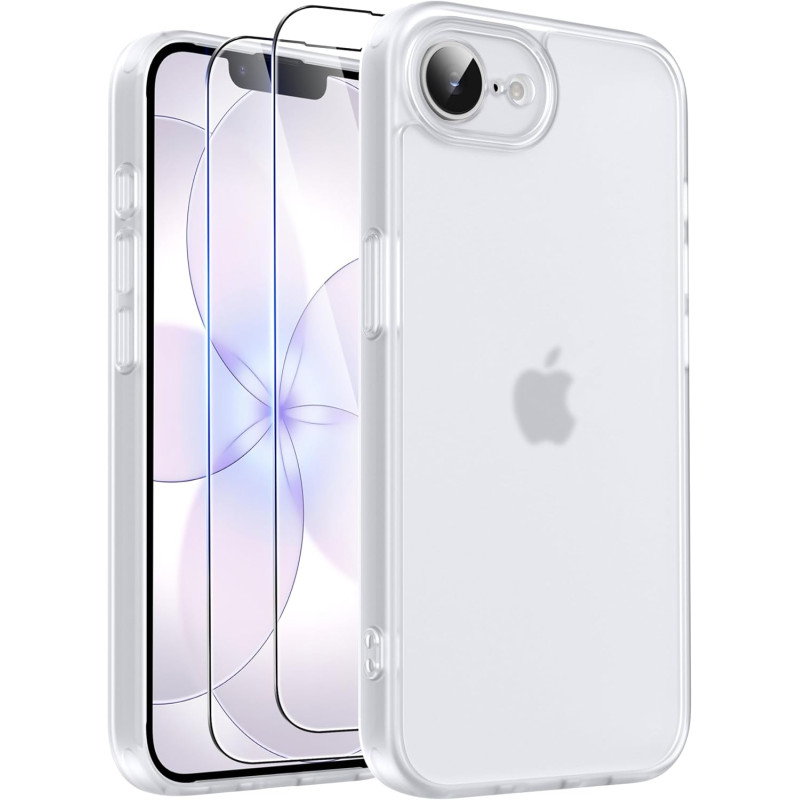 FLLAO Coque pour iPhone 17e /iPhone 16e avec 2 Pièces de Verre Trempé, Protection Complète de l'appareil Photo,Antichoc Antirayu
