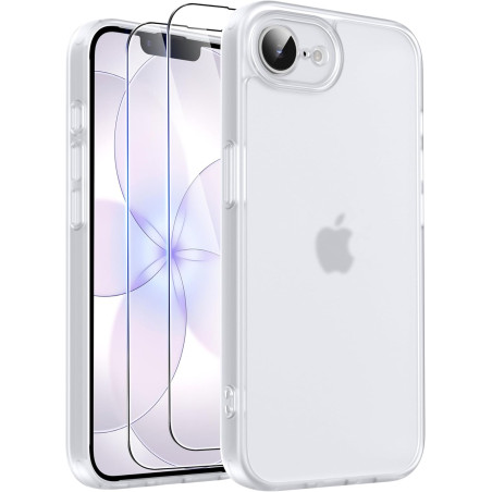 FLLAO Coque pour iPhone 17e /iPhone 16e avec 2 Pièces de Verre Trempé, Protection Complète de l'appareil Photo,Antichoc Antirayu