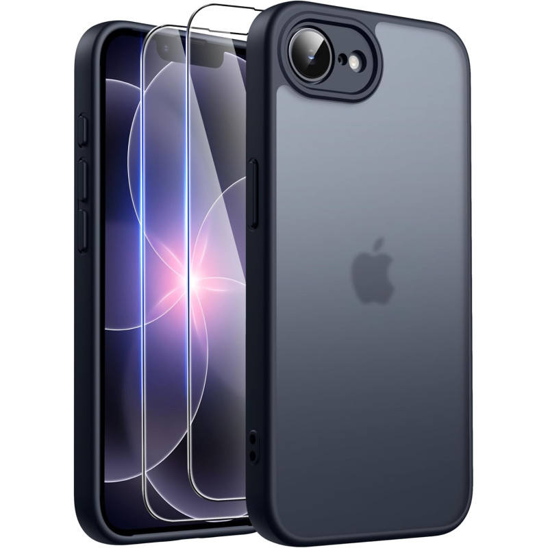 FLLAO Coque pour iPhone 17e /iPhone 16e avec 2 Pièces de Verre Trempé, Protection Complète de l'appareil Photo,Antichoc Antirayu
