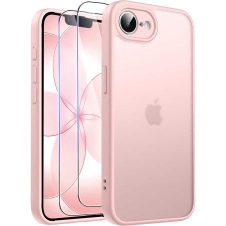 FLLAO Coque pour iPhone 17e /iPhone 16e avec 2 Pièces de Verre Trempé, Protection Complète de l'appareil Photo,Antichoc Antirayu