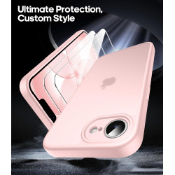 FLLAO Coque pour iPhone 17e /iPhone 16e avec 2 Pièces de Verre Trempé, Protection Complète de l'appareil Photo,Antichoc Antirayu