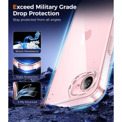 FLLAO Coque pour iPhone 17e /iPhone 16e avec 2 Pièces de Verre Trempé, Protection Complète de l'appareil Photo,Antichoc Antirayu