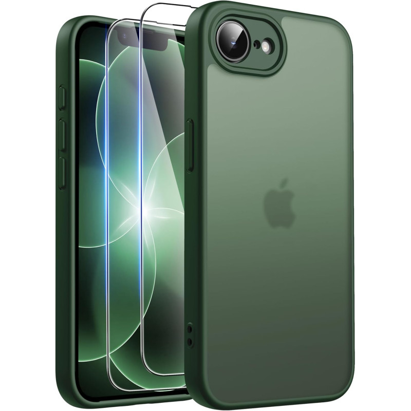 FLLAO Coque pour iPhone 17e /iPhone 16e avec 2 Pièces de Verre Trempé, Protection Complète de l'appareil Photo,Antichoc Antirayu