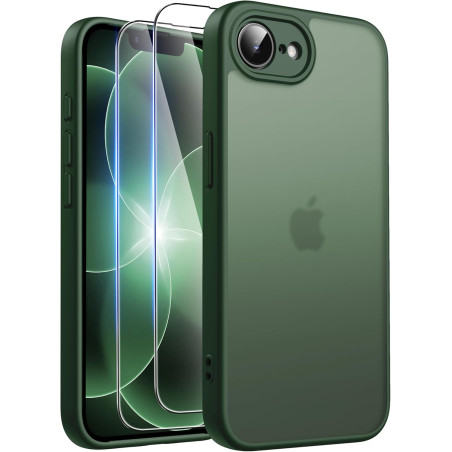 FLLAO Coque pour iPhone 17e /iPhone 16e avec 2 Pièces de Verre Trempé, Protection Complète de l'appareil Photo,Antichoc Antirayu