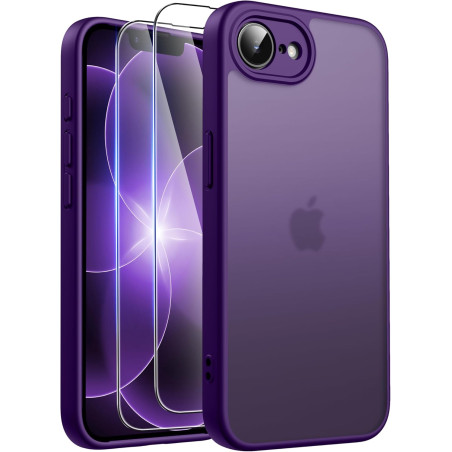FLLAO Coque pour iPhone 17e /iPhone 16e avec 2 Pièces de Verre Trempé, Protection Complète de l'appareil Photo,Antichoc Antirayu