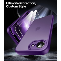 FLLAO Coque pour iPhone 17e /iPhone 16e avec 2 Pièces de Verre Trempé, Protection Complète de l'appareil Photo,Antichoc Antirayu