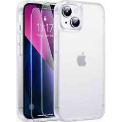FLLAO Coque pour iPhone 13/iPhone 14 6,1 Pouces, avec 2 Pièces de Verre Trempé, Militaire Étui Antichoc Antirayures, Housse de T