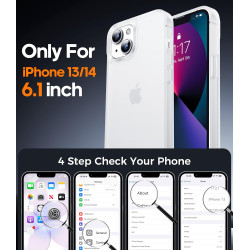 FLLAO Coque pour iPhone 13/iPhone 14 6,1 Pouces, avec 2 Pièces de Verre Trempé, Militaire Étui Antichoc Antirayures, Housse de T