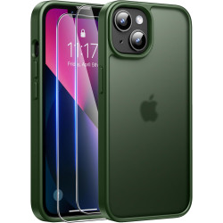 FLLAO Coque pour iPhone 13/iPhone 14 6,1 Pouces, avec 2 Pièces de Verre Trempé, Militaire Étui Antichoc Antirayures, Housse de T