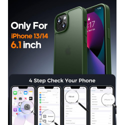 FLLAO Coque pour iPhone 13/iPhone 14 6,1 Pouces, avec 2 Pièces de Verre Trempé, Militaire Étui Antichoc Antirayures, Housse de T