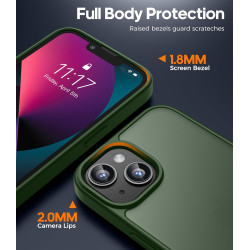 FLLAO Coque pour iPhone 13/iPhone 14 6,1 Pouces, avec 2 Pièces de Verre Trempé, Militaire Étui Antichoc Antirayures, Housse de T