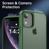 FLLAO Mat Coque Compatible avec iPhone XR et 2 Pièces Protection Verre Trempé,Protection Antichoc Qualité Militaire,Anti-Jauniss