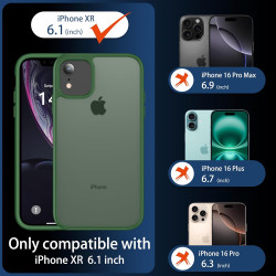 FLLAO Mat Coque Compatible avec iPhone XR et 2 Pièces Protection Verre Trempé,Protection Antichoc Qualité Militaire,Anti-Jauniss