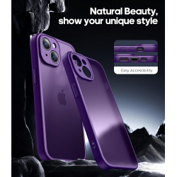 FLLAO Coque pour iPhone 15 avec 2 Pièces de Verre Trempé, Militaire Étui de Mince Bumper Housse, Silicone en Gel TPU Souple Comp