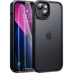 FLLAO Coque pour iPhone 13/iPhone 14 6,1 Pouces, avec 2 Pièces de Verre Trempé, Militaire Étui Antichoc Antirayures, Housse de T