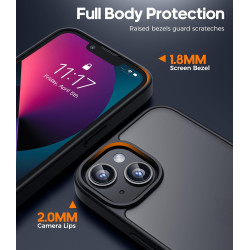 FLLAO Coque pour iPhone 13/iPhone 14 6,1 Pouces, avec 2 Pièces de Verre Trempé, Militaire Étui Antichoc Antirayures, Housse de T