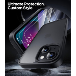 FLLAO Coque pour iPhone 13/iPhone 14 6,1 Pouces, avec 2 Pièces de Verre Trempé, Militaire Étui Antichoc Antirayures, Housse de T