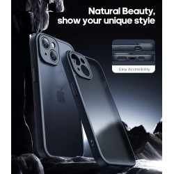 FLLAO Coque pour iPhone 15 avec 2 Pièces de Verre Trempé, Militaire Étui de Mince Bumper Housse, Silicone en Gel TPU Souple Comp