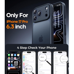 FLLAO Coque pour iPhone 17 Pro avec 2 Pièces de Verre Trempé, Militaire Étui de Mince Bumper Housse, Silicone en Gel TPU Souple 