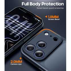 FLLAO Coque pour iPhone 17 Pro avec 2 Pièces de Verre Trempé, Militaire Étui de Mince Bumper Housse, Silicone en Gel TPU Souple 