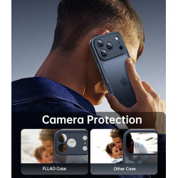 FLLAO Coque pour iPhone 17 Pro avec 2 Pièces de Verre Trempé, Militaire Étui de Mince Bumper Housse, Silicone en Gel TPU Souple 